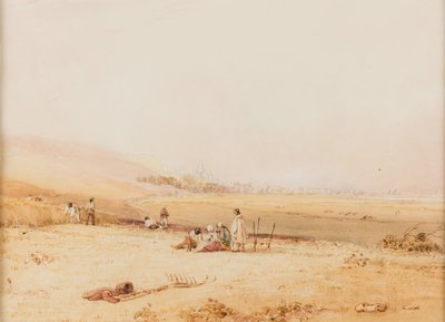 Le Treport sett fra retning Eu av Richard Parkes Bonington