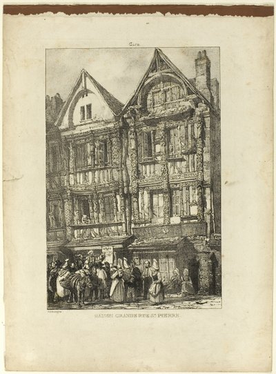 Stort hus, Rue St. Pierre av Richard Parkes Bonington