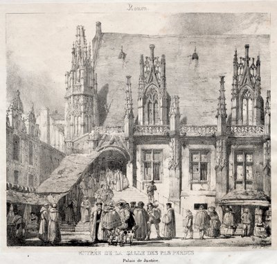Rouen: Inngang til Salle des Pas Perdus, Justispalasset av Richard Parkes Bonington