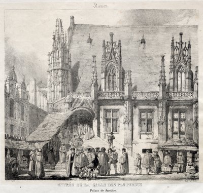 Rouen: Inngang til Salle des Pas Perdus, Justispalasset av Richard Parkes Bonington