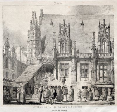Rouen: Inngang til Salle des Pas Perdus, Justispalasset av Richard Parkes Bonington