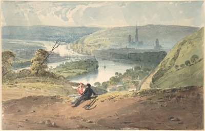 Rouen, utsikt fra Bon-Secours av Richard Parkes Bonington