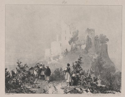 Ruinene av Chateau d'Arlay av Richard Parkes Bonington