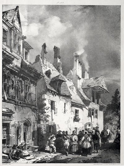 Gate i utkanten av Besançon, Frankrike av Richard Parkes Bonington