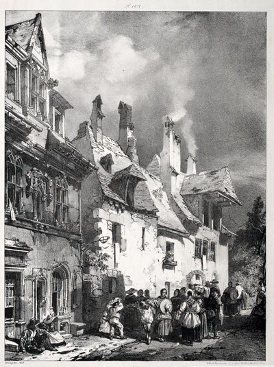 Gate i utkanten av Besançon, Frankrike av Richard Parkes Bonington