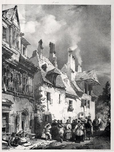 Gate i utkanten av Besançon, Frankrike, 1827. av Richard Parkes Bonington