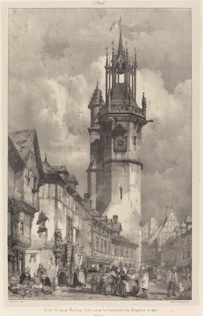 Gros-Horloge-tårnet, Evreux av Richard Parkes Bonington