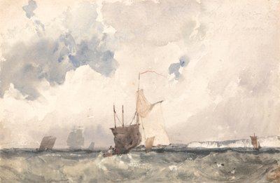 Fartøyer i et hakkete hav av Richard Parkes Bonington