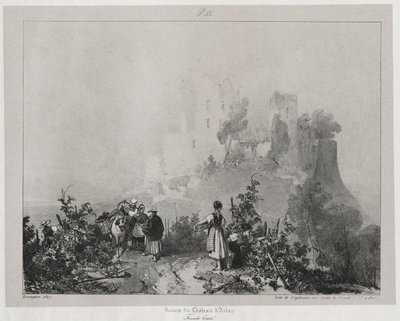 Pittoreske og romantiske reiser i det gamle Frankrike, Franche-Comté: Ruinene av slottet Arlay av Richard Parkes Bonington