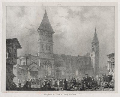 Pittoreske og romantiske reiser i det gamle Frankrike, Franche-Comté: Tournus Abbey Church av Richard Parkes Bonington