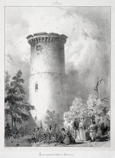 Pittoreske og romantiske reiser i det gamle Frankrike, Normandie: Tur til arkivene i Vernon av Richard Parkes Bonington