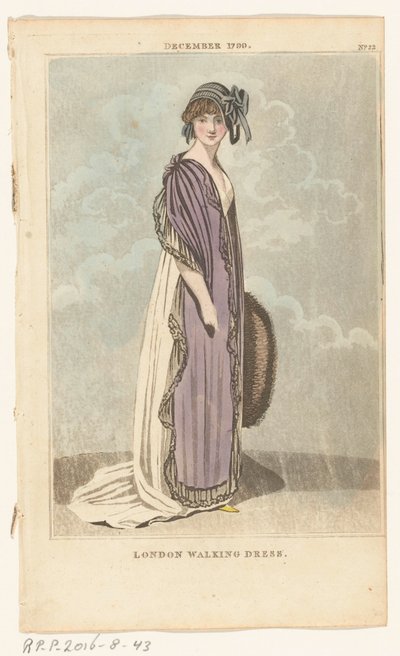 Magazine of Female Fashions of London and Paris, nr. 22, desember 1799. London Walking Dress av Richard Phillips