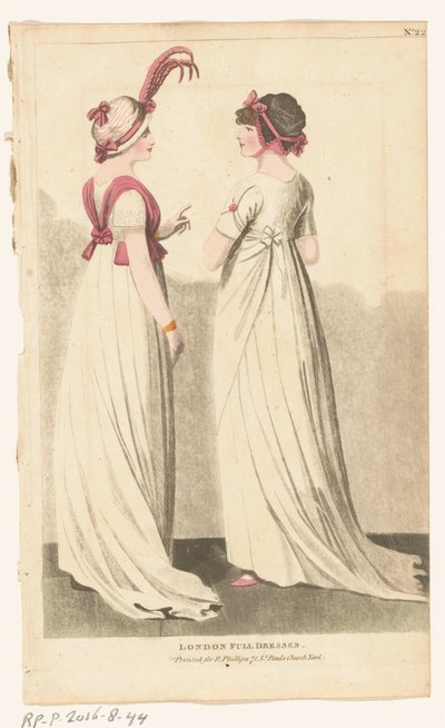 Magazine of Female Fashions of London og Paris. nr. 22. London Full Kjoler. av Richard Phillips