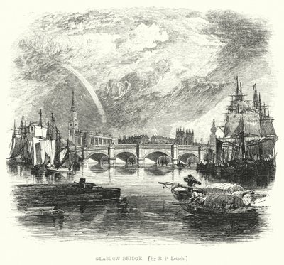 Glasgow Bridge (gravering) av Richard Principal (after) Leitch