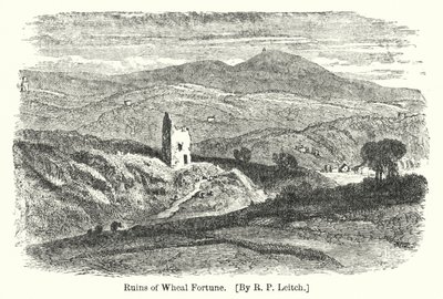 Ruins of Wheal Fortune (gravering) av Richard Principal (after) Leitch