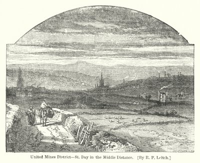 United Mines District, St Day in the Middle Distance (gravering) av Richard Principal (after) Leitch