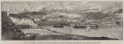 Borgerkrigen i Amerika, ombordstigning av en del av Army of the Potomac i Alexandria, nær Washington av Richard Principal Leitch