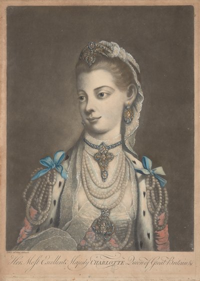 Dronning Charlotte, ca. 1762 (trykk) av Richard Purcell