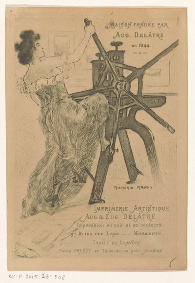 Visittkort fra trykkeriene Auguste og Eugène Delâtre i Paris av Richard Ranft