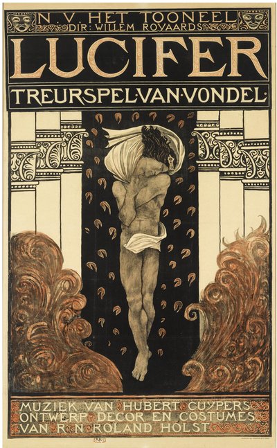 Plakat for skuespillet Lucifer, 1910 av Richard Roland Holst