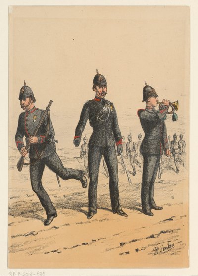 Tre britiske soldater Ni representasjoner av britiske militæruniformer (serietittel) av Richard Simkin