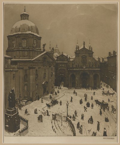 Kreuzherrenplatz i Praha av Richard Teschner