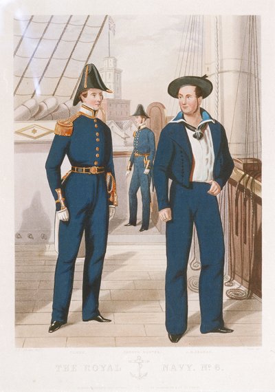 Uniformer fra Royal Navy nr. 6: Kontorist, andre kaptein og matros av Richard Ubsdell