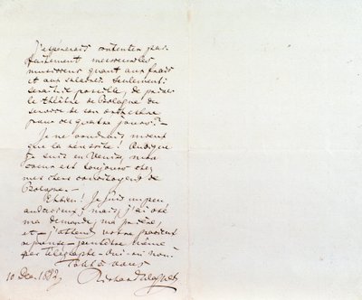 Håndskrevet brev fra Richard Wagner til Luigi Mancinelli, 10. desember av Richard Wagner