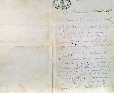 Håndskrevet brev fra Richard Wagner til Luigi Mancinelli, 10. desember av Richard Wagner