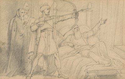 Elisja på dødsleiet hans (2. Kongebok 12:17) av Richard Westall