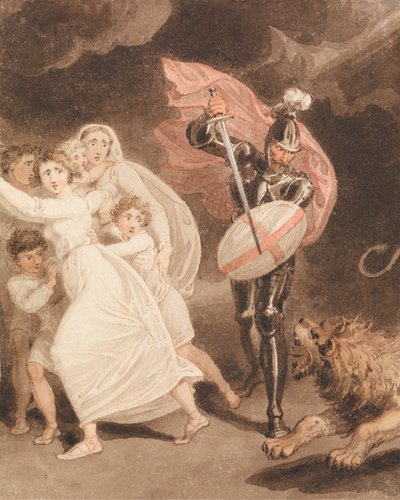 Greatheart's Battle with Grim av Richard Westall