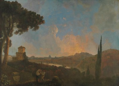 En utsikt over Tiberen med Roma i det fjerne av Richard Wilson
