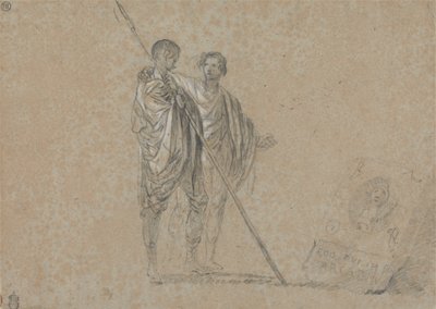 Studie av figurer for "A View of the Campagna" av Richard Wilson