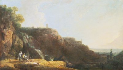 Den store kaskaden og Maecenas villa i Tivoli av Richard Wilson