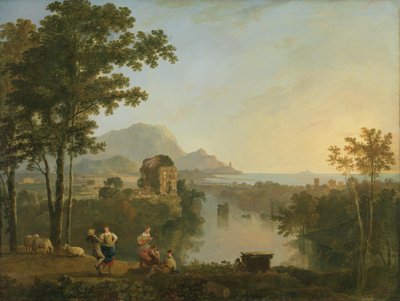 Vidt sørlig kystlandskap i skumringen av Richard Wilson