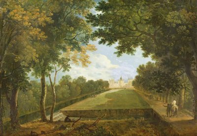 Wilton House, østutsikt som viser den gamle inngangen (olje på lerret) av Richard Wilson
