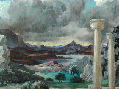 Storm over Hellas (olje på lerret) av Richard Wyndham