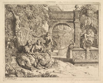 Vertumnus og Pomona. av Richard van Orley