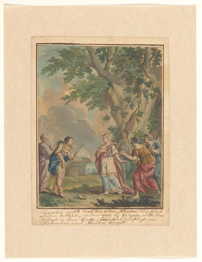 Telemachus og Mentor ankommer nymfen Calypso Telemachus-serien (serietittel) av Rienk Keyert