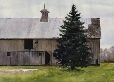 Aprilmorgen, 2008 (akvarell på papir) av Rob Wood