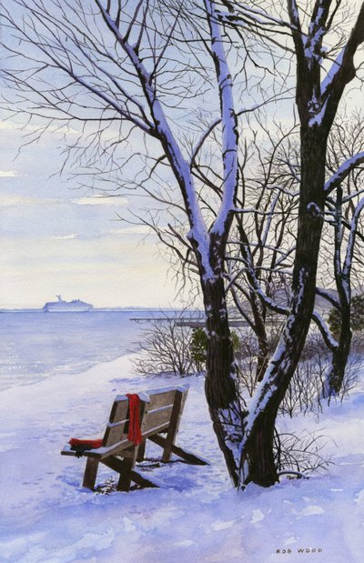 Den røde genseren 2, 2014 (akvarell på papir) av Rob Wood