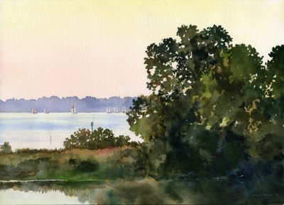 Onsdagskveldsløp, 2006 (akvarell på papir) av Rob Wood