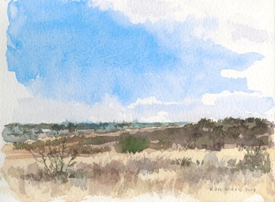 Vinter på prærien, 2014 (akvarell på papir) av Rob Wood