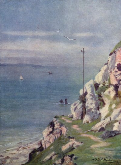 En gangsti på Great Orme (farge litho) av Robert (after) Fowler