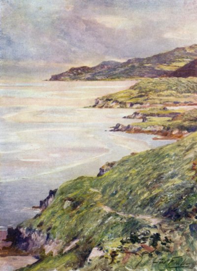 A Lonely Shore, Barmouth Estuary (farge litho) av Robert (after) Fowler