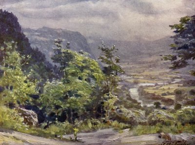 Conway Valley (farge litho) av Robert (after) Fowler
