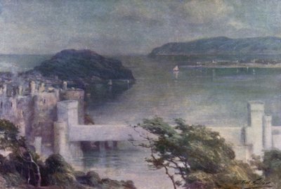 Conway fra Benarth, Early Morning (farge litho) av Robert (after) Fowler