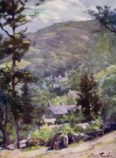 Fjernsyn over Bettws-y-Coed (farge litho) av Robert (after) Fowler