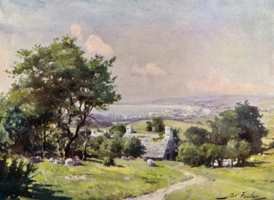 Fjernsyn over Carnarvon Bay (farge litho) av Robert (after) Fowler