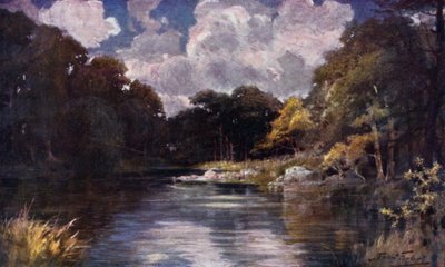 Ørretstrømmen (farge litho) av Robert (after) Fowler